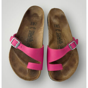 Birk's x Birkenstock Piazza Strappy Buckle Sandals Pink Slip On Womens US Size 8